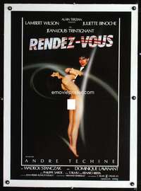 e489 RENDEZ-VOUS linen German movie poster '85 French sexploitation!