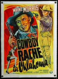 e494 SIERRA PASSAGE linen German movie poster '50 Bonne cowboy art!