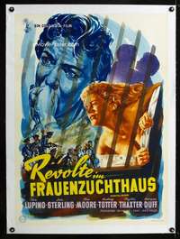 e498 WOMEN'S PRISON linen German movie poster '54 cool Richter art!