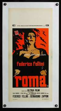 e239 FELLINI'S ROMA linen Italian locandina movie poster '72 Federico