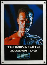 e334 TERMINATOR 2 linen teaser Japanese movie poster '91 Arnold Schwarzenegger