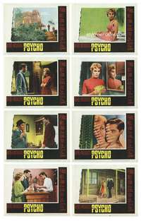 e016 PSYCHO 8 movie lobby cards '60 Leigh, Perkins, Hitchcock