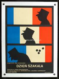 e261 DAY OF THE JACKAL linen Polish 22x31 movie poster '73 Lipinski