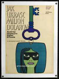 e268 HOW TO STEAL A MILLION linen Polish 23x33 movie poster '66 Hibner