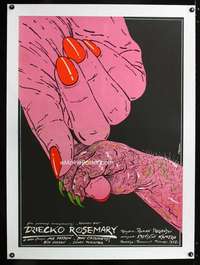 e252 ROSEMARY'S BABY linen Polish movie poster '84 cool Pagowski art!