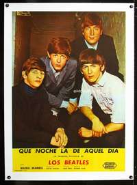 e291 HARD DAY'S NIGHT linen Spanish movie poster '64 The Beatles!
