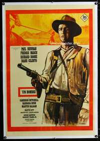e293 HOMBRE linen Spanish movie poster '66 Paul Newman by Mac Gomez!