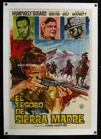 e303 TREASURE OF THE SIERRA MADRE linen Spanish movie poster R64 Jano