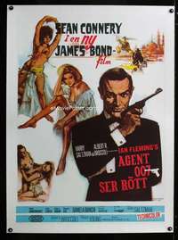 e147 FROM RUSSIA WITH LOVE linen Swedish movie poster R78 Fratini art!