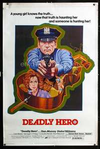 f093 DEADLY HERO 40x60 movie poster '76 Tanenbaum art, psycho police!