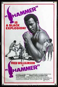 f097 HAMMER 40x60 movie poster '72 Fred Williamson, blaxploitatoin!