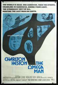 f105 OMEGA MAN 40x60 movie poster '71 Charlton Heston vs zombies!