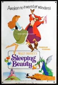 f110 SLEEPING BEAUTY 40x60 movie poster R70 Disney classic!