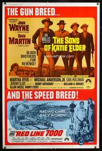 f112 SONS OF KATIE ELDER/RED LINE 7000 40x60 movie poster '68 Wayne