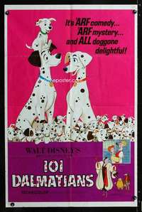h409 ONE HUNDRED & ONE DALMATIANS one-sheet movie poster R69 Disney classic!