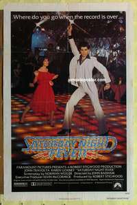 h475 SATURDAY NIGHT FEVER one-sheet movie poster '77 disco John Travolta!