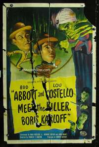 h009 ABBOTT & COSTELLO MEET KILLER BORIS KARLOFF one-sheet movie poster '49