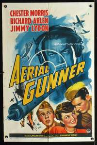 h015 AERIAL GUNNER one-sheet movie poster '43 cool fighter pilot image!