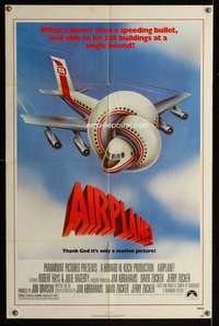 h018 AIRPLANE one-sheet movie poster '80 Lloyd Bridges, Leslie Nielsen
