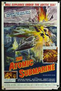 h033 ATOMIC SUBMARINE one-sheet movie poster '59 cool Reynold Brown art!
