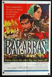 h037 BARABBAS one-sheet movie poster '62 Anthony Quinn, Silvana Mangano