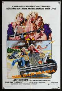 h050 BIG BAD MAMA one-sheet movie poster '74 sexy female criminals w/guns!