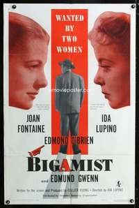 h054 BIGAMIST one-sheet movie poster '53 Fontaine, O'Brien, Ida Lupino
