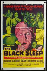 h064 BLACK SLEEP one-sheet movie poster '56 Lon Chaney Jr, Bela Lugosi