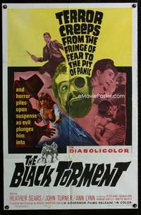 h067 BLACK TORMENT one-sheet movie poster '64 terror creeps to pit of panic!