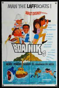 h075 BOATNIKS style B one-sheet movie poster '70 Walt Disney, Phil Silvers