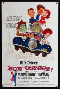 h080 BON VOYAGE one-sheet movie poster '62 Walt Disney, MacMurray, Wyman