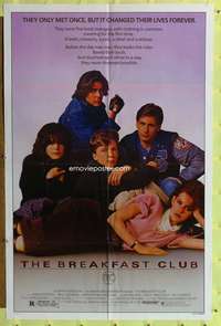 h095 BREAKFAST CLUB one-sheet movie poster '85 John Hughes, cult classic!