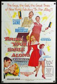 h097 BRING YOUR SMILE ALONG one-sheet movie poster '55 first Blake Edwards!