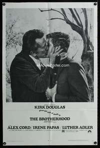 h098 BROTHERHOOD one-sheet movie poster '68 Kirk Douglas gives death kiss!