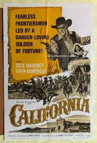 h106 CALIFORNIA one-sheet movie poster '63 Jock Mahoney, Faith Domergue
