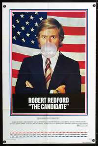 h108 CANDIDATE one-sheet movie poster '72 Robert Redford blowing bubble!
