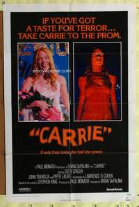 h114 CARRIE one-sheet movie poster '76 Sissy Spacek, Stephen King