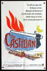 h116 CASTILIAN one-sheet movie poster '63 cool mosaic artwork image!