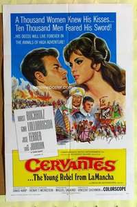 h644 YOUNG REBEL one-sheet movie poster '68 Gina Lollobrigida, Cervantes!