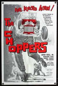 h127 CHOPPERS one-sheet movie poster '62 fuel injected hot rod action!