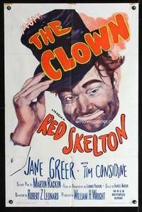 h129 CLOWN one-sheet movie poster R63 great Red Skelton portrait!