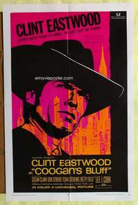 h136 COOGAN'S BLUFF one-sheet movie poster '68 Clint Eastwood, Don Siegel