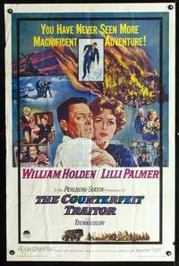 h139 COUNTERFEIT TRAITOR one-sheet movie poster '62 William Holden, Palmer
