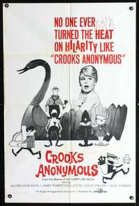 h147 CROOKS ANONYMOUS military one-sheet movie poster '62 Julie Christie