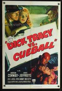 h171 DICK TRACY VS CUEBALL one-sheet movie poster '46 Morgan Conway