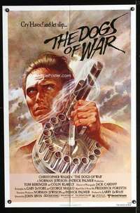 h177 DOGS OF WAR one-sheet movie poster '81 Chris Walken with BIG gun!