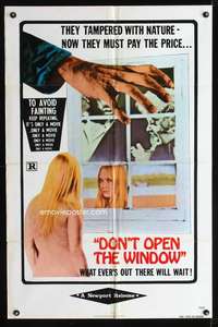 h179 DON'T OPEN THE WINDOW one-sheet movie poster '76 it's only a movie!