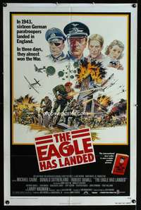 h188 EAGLE HAS LANDED one-sheet movie poster '77 Michael Caine, WWII!