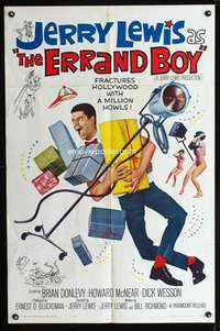 h193 ERRAND BOY one-sheet movie poster '62 Jerry Lewis in Hollywood!