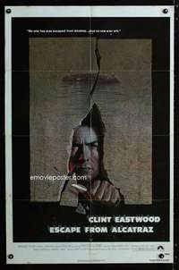 h194 ESCAPE FROM ALCATRAZ one-sheet movie poster '79 Eastwood, Lettick art!